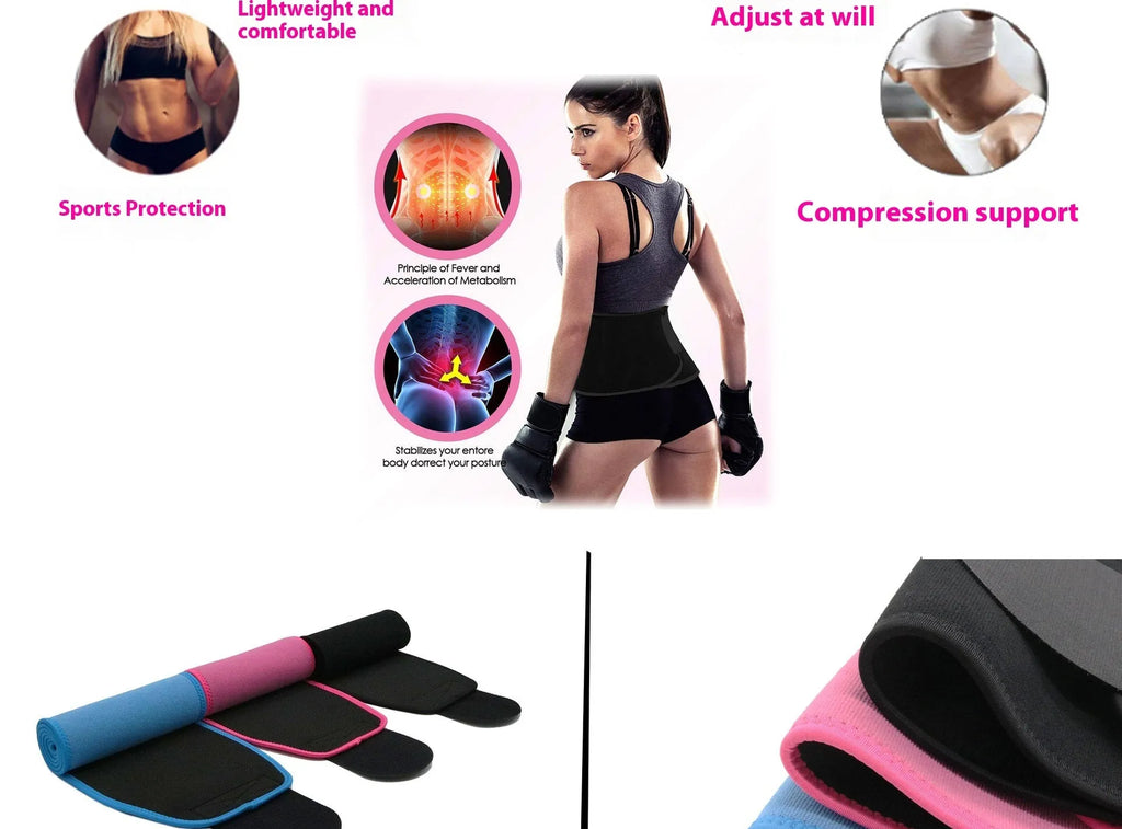 Hot Lumbar Support Belt in neoprene construction for fitness and running waist support