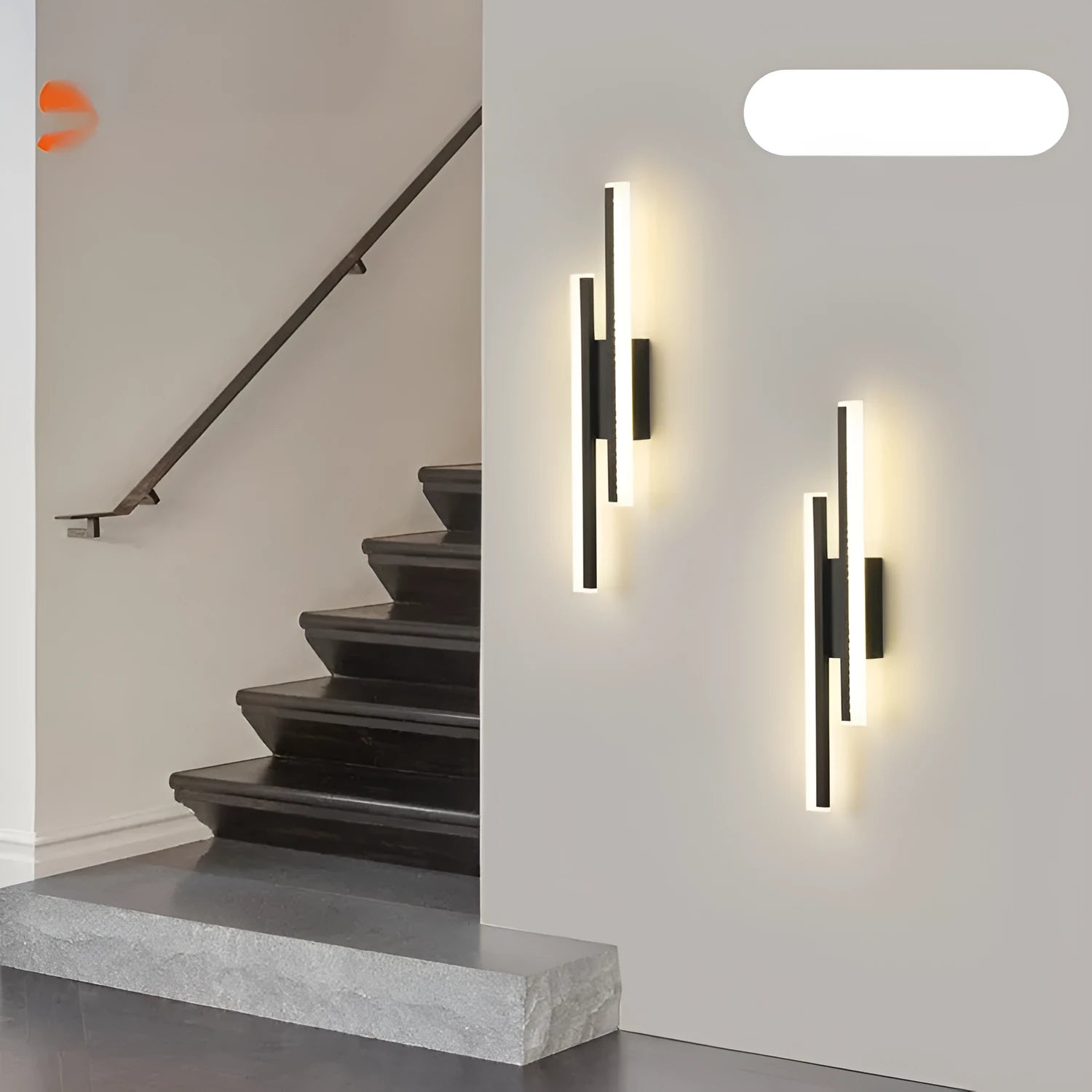 Modern double line wall lamp with gold finish and linear 500mm design for accent lighting