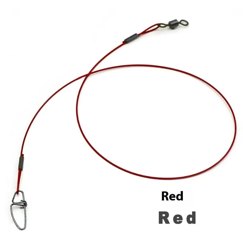 Anti-bite steel wire fishing accessories with double buckle pin in 54cm length