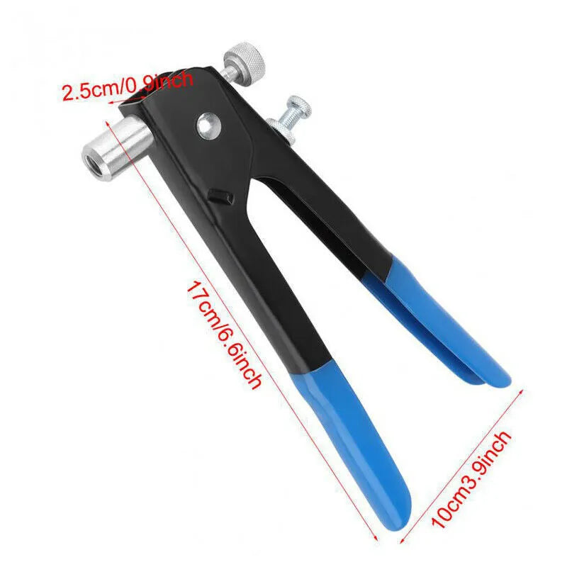 Manual riveter nut set tool with alloy steel body and selection of mandrels for DIY and professional fastening