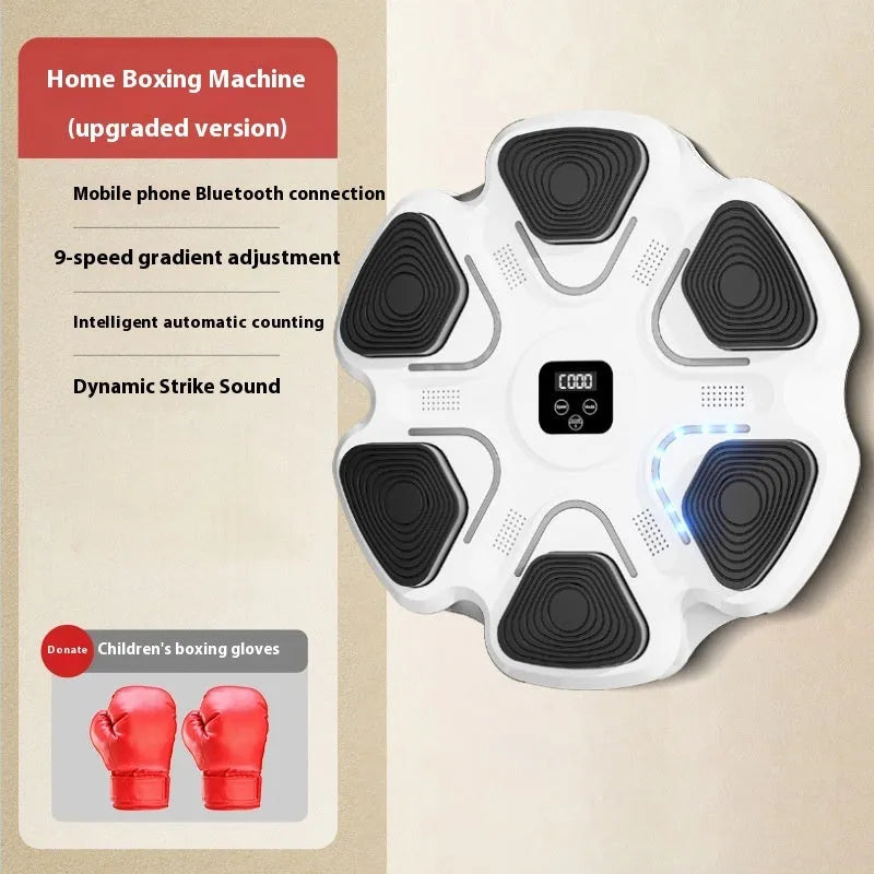Smart music boxing machine wall target with electronic reaction lights and hanging design