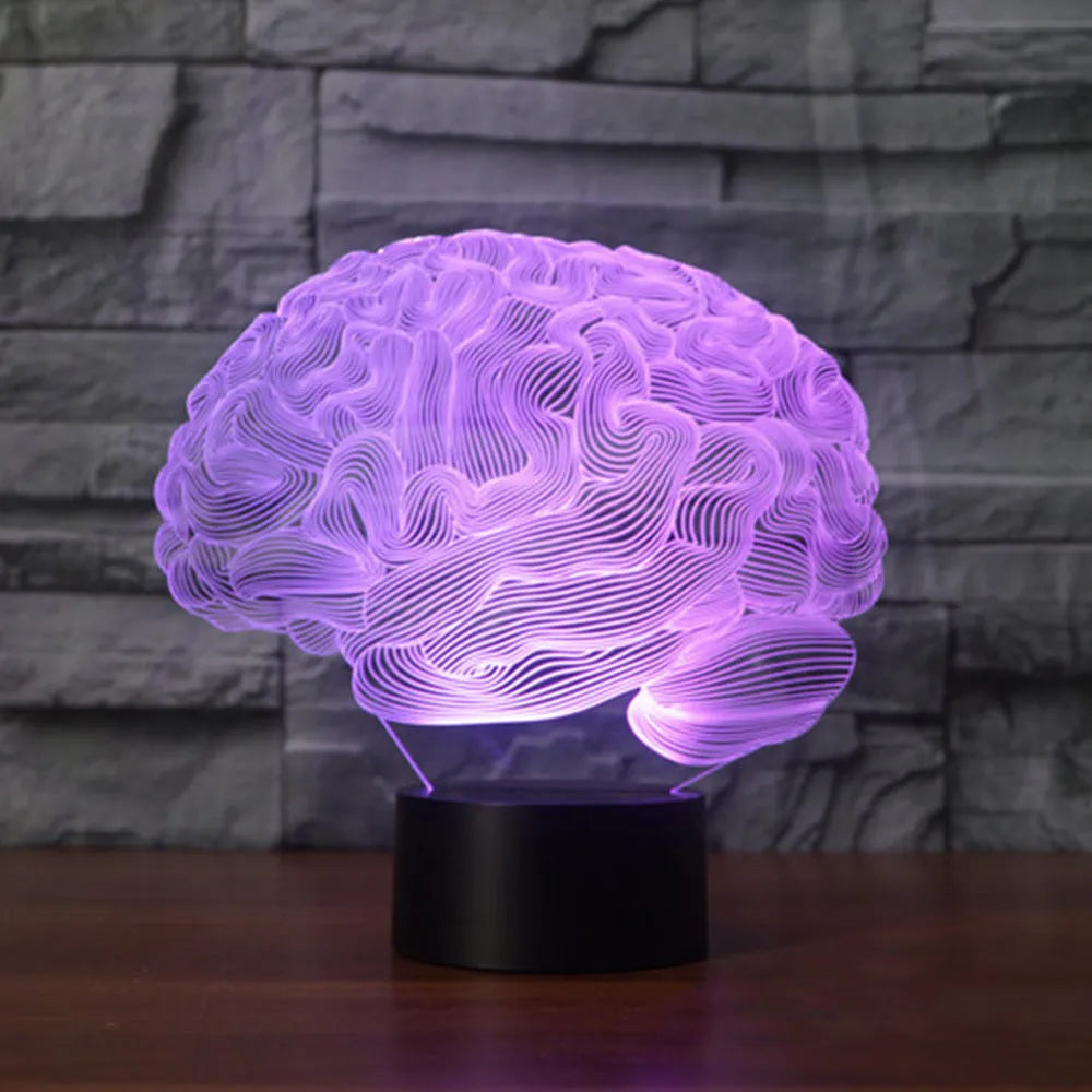 3D acrylic illusion desk lamp with colour changing LED display on ABS base