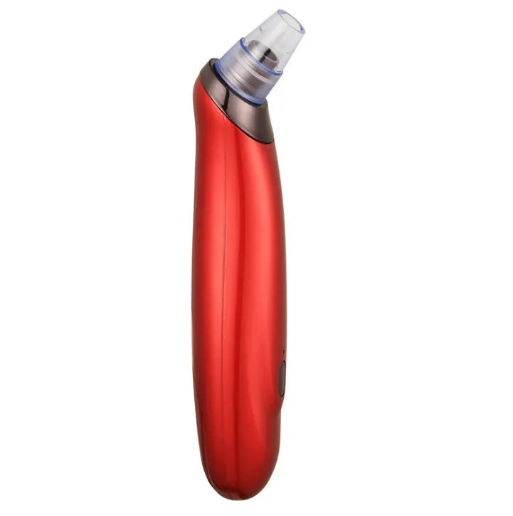 Electric blackhead remover tool with multiple nozzle attachments in black colour option