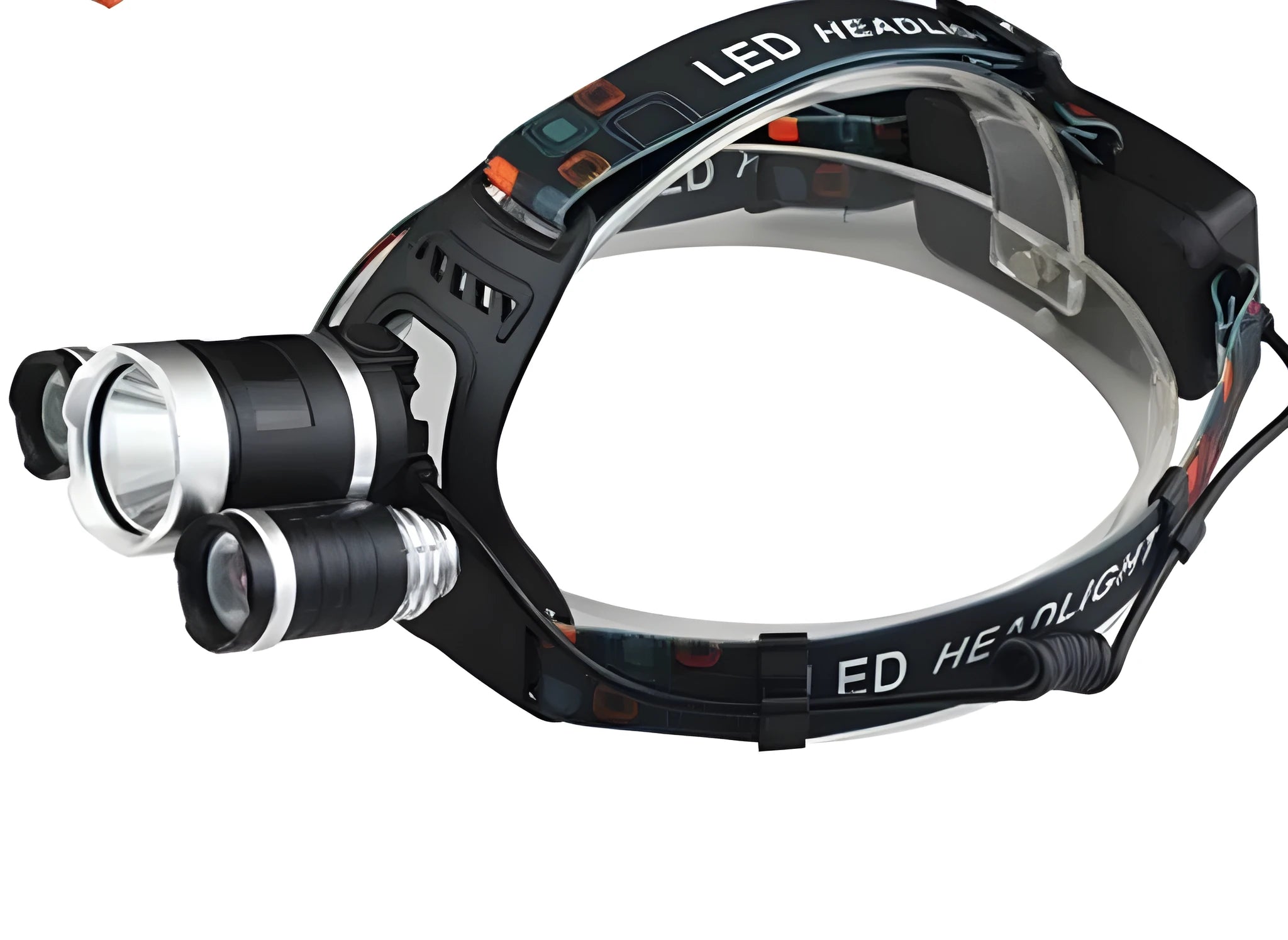 Aluminium alloy rechargeable headlamp with adjustable headband and focused Hawkeye lens.