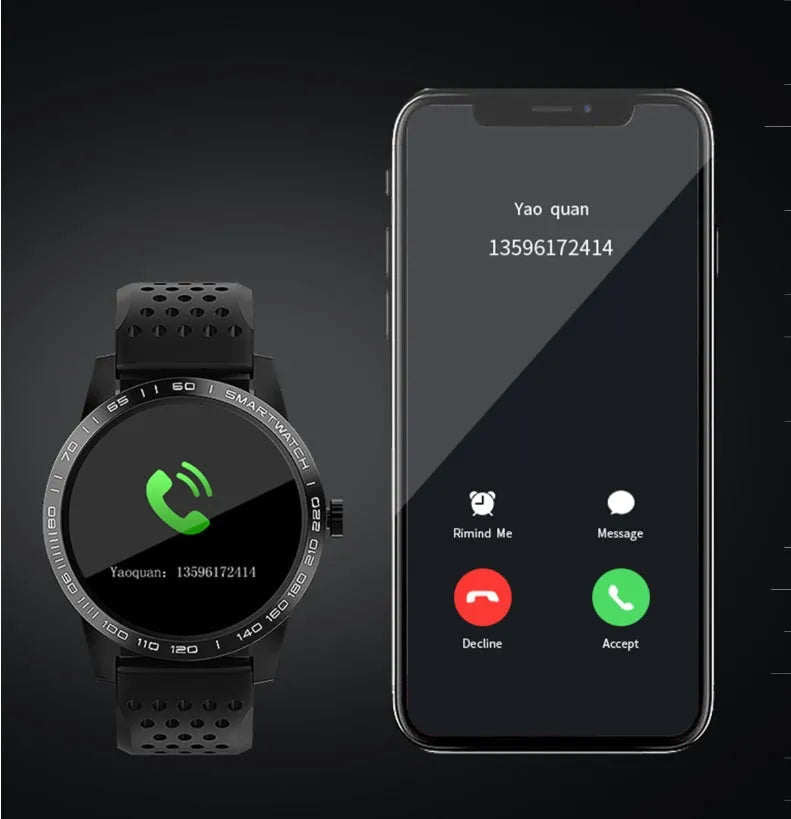 Black T2 smart bracelet with a colour screen displaying heart rate data on a wrist.