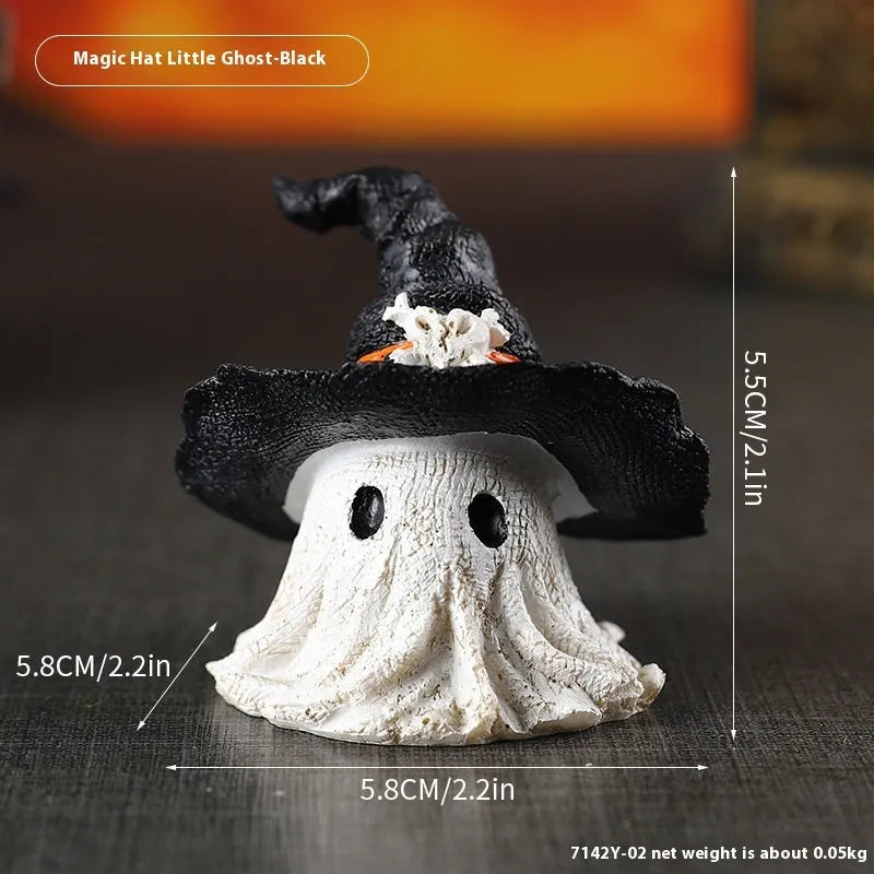 A purple resin wizard hat ornament for Halloween and Christmas decoration.