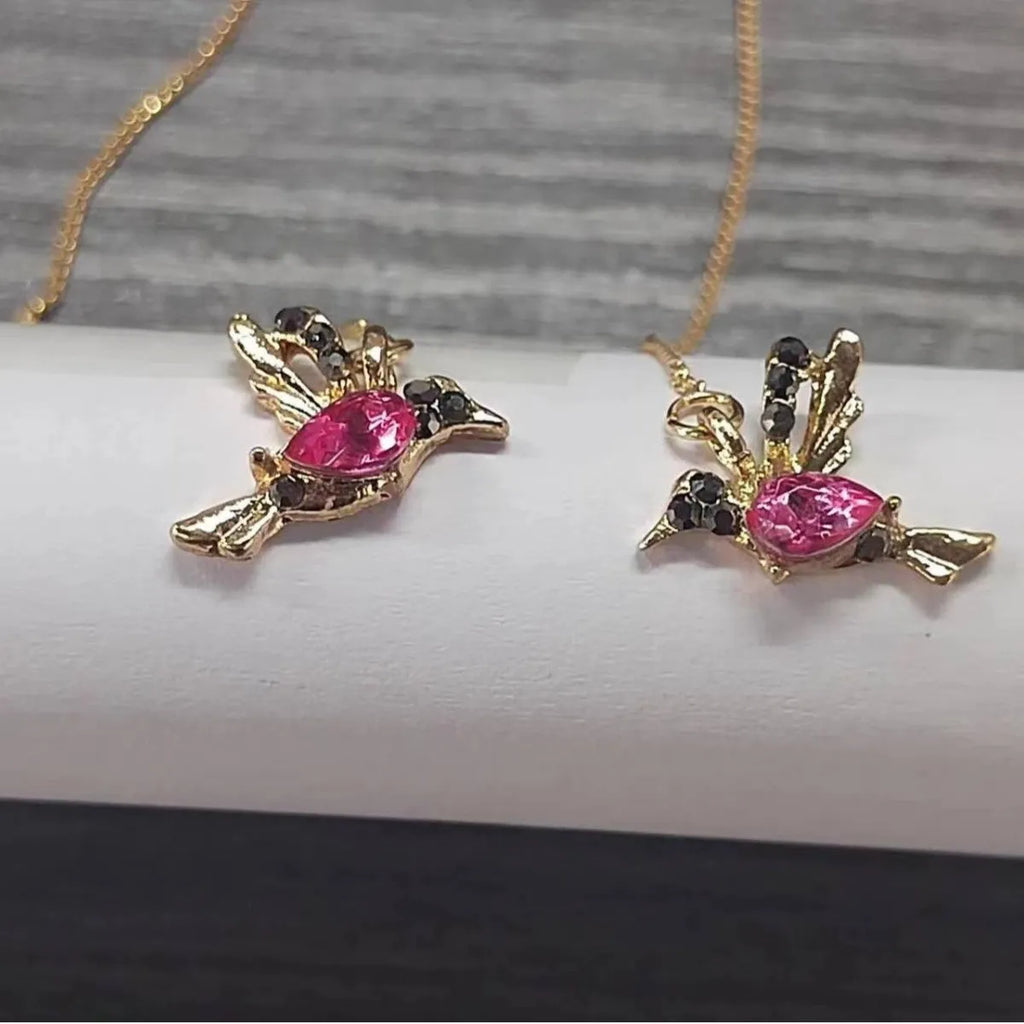 Bird hanging long drop earrings with mixed zirconium wings in red, blue, and red lvzuan colour options