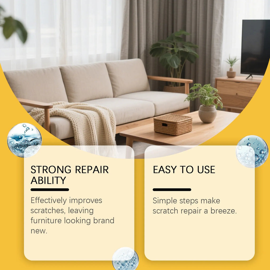Wooden furniture scratch care agent kit with 100ml bottle and 20x20cm microfiber application towel