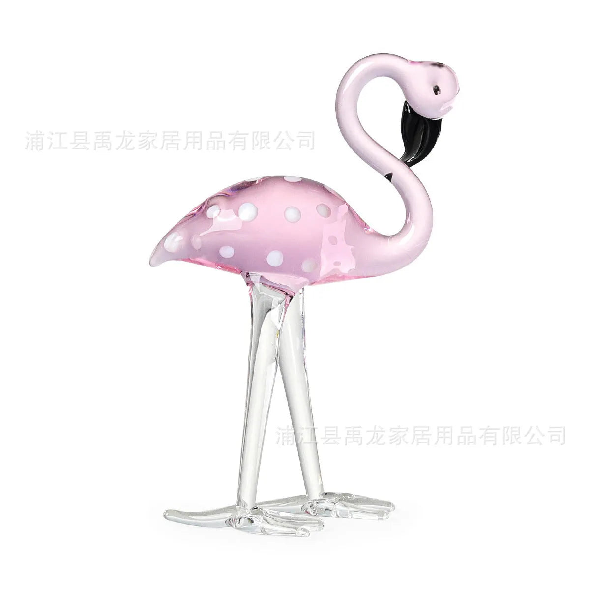 Pink crystal flamingo decorative ornament for home table display