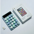 Mini portable wireless Bluetooth keyboard with mechanical-style keys in mixed colours