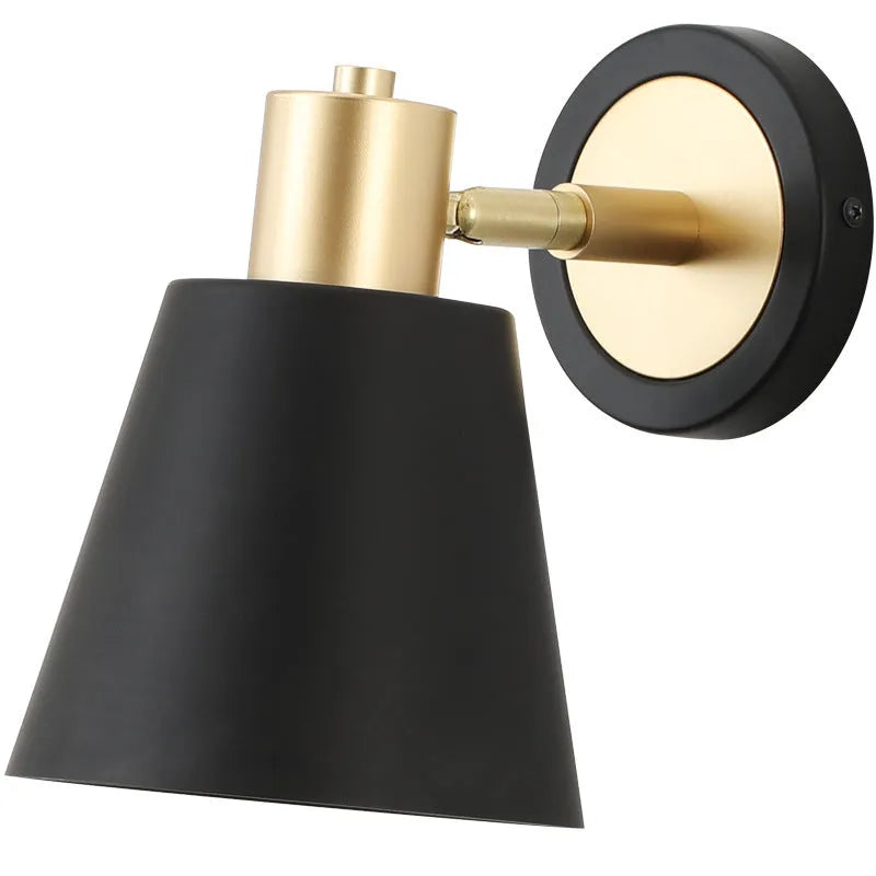 Nordic style iron wall lamp with tricolour LED lighting options for living room or bedroom