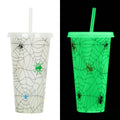 720ml plastic sippy cup with luminous Halloween straw in cylindrical shape
