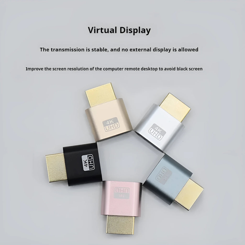 26.5mm graphics card spoof HDMI dummy plug virtual display adapter in multiple colour variants
