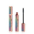 Black waterproof mascara with 4D long thick curling effect and non-smudge formula.