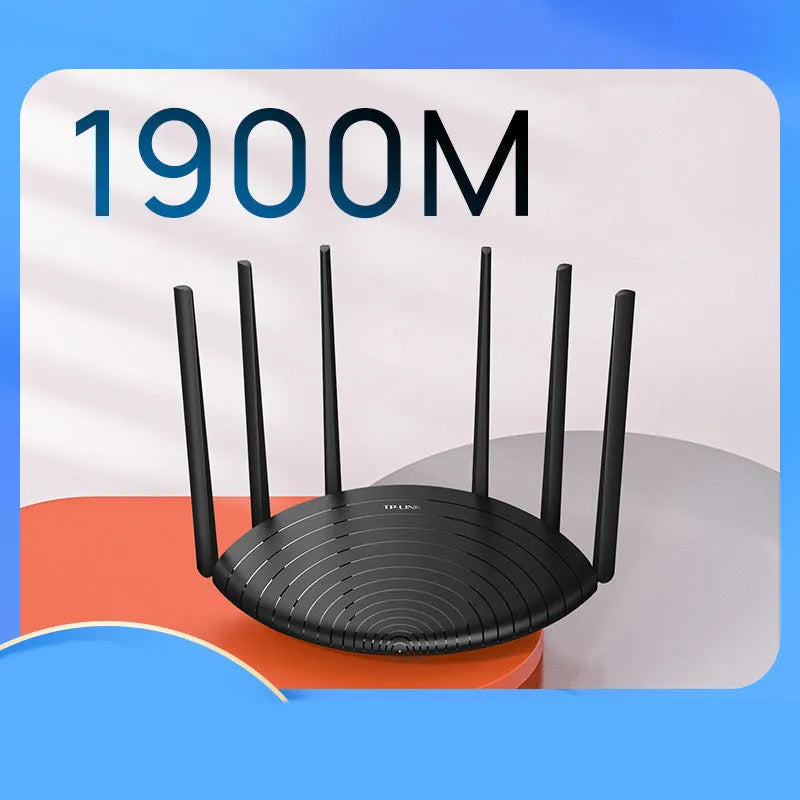 AC1900 gigabit wireless router with multiple Ethernet ports and compact rectangular design