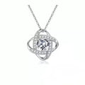 Ladies heart shape necklace in platinum electroplated colours including red diamond and dark blue diamond.