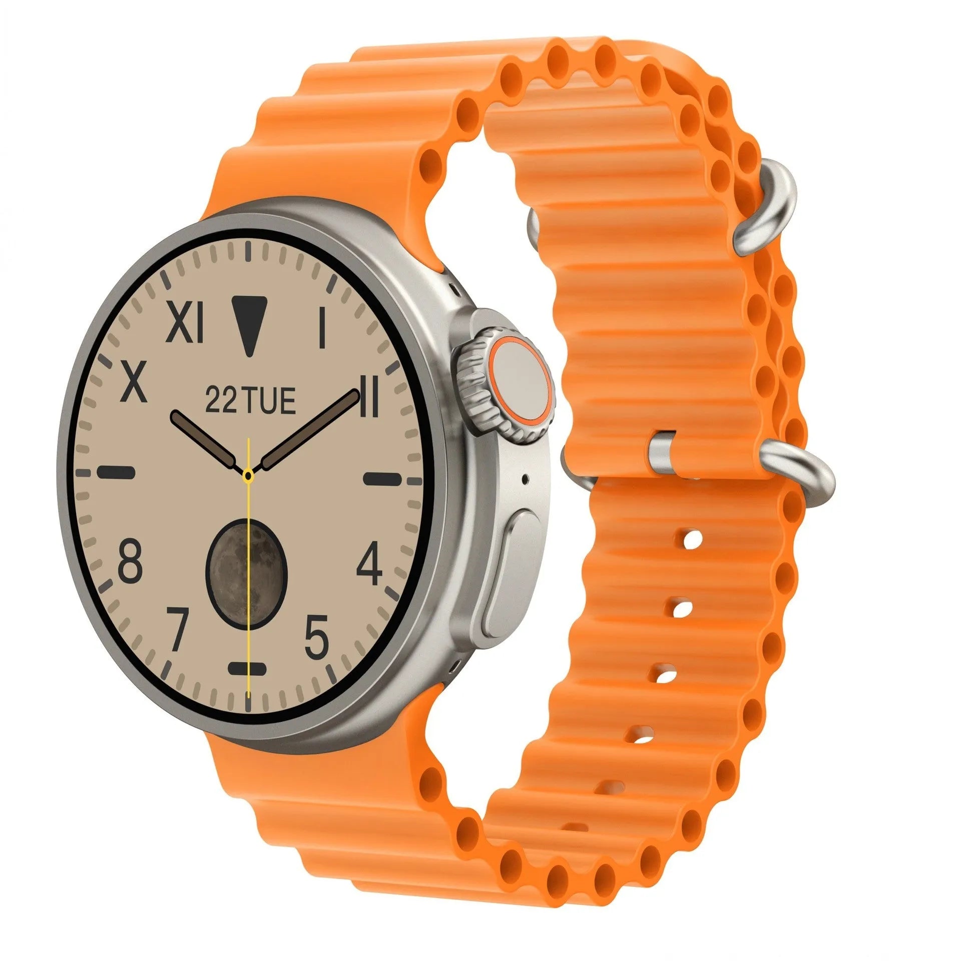 K9 smart watch with round screen and silicone strap showing NFC payment and health tracking features