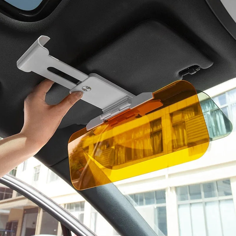 Universal anti-high beam car sun visor with telescopic adjustment and acrylic lens