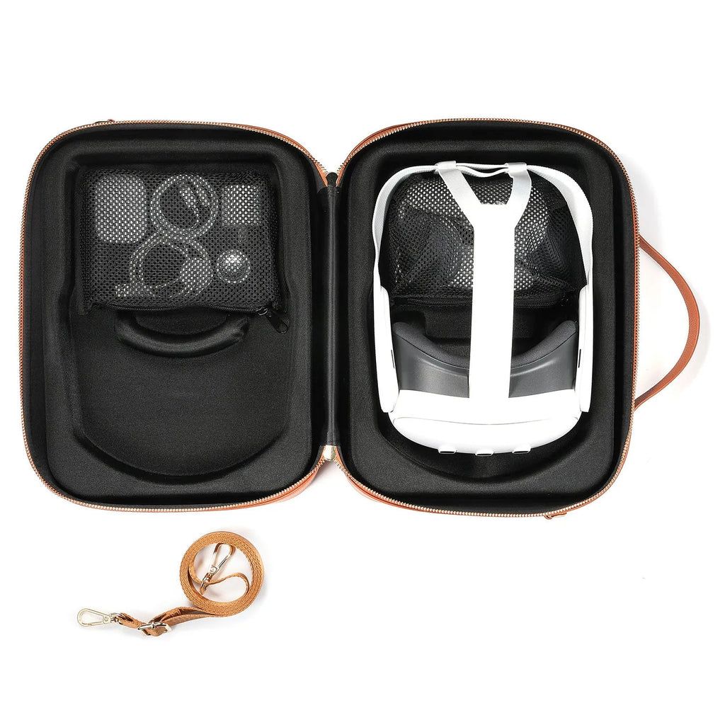 Black superfiber storage box for Apple Vision Pro MR glasses with dimensions 32.5 by 24.5 by 11.5 centimetres.
