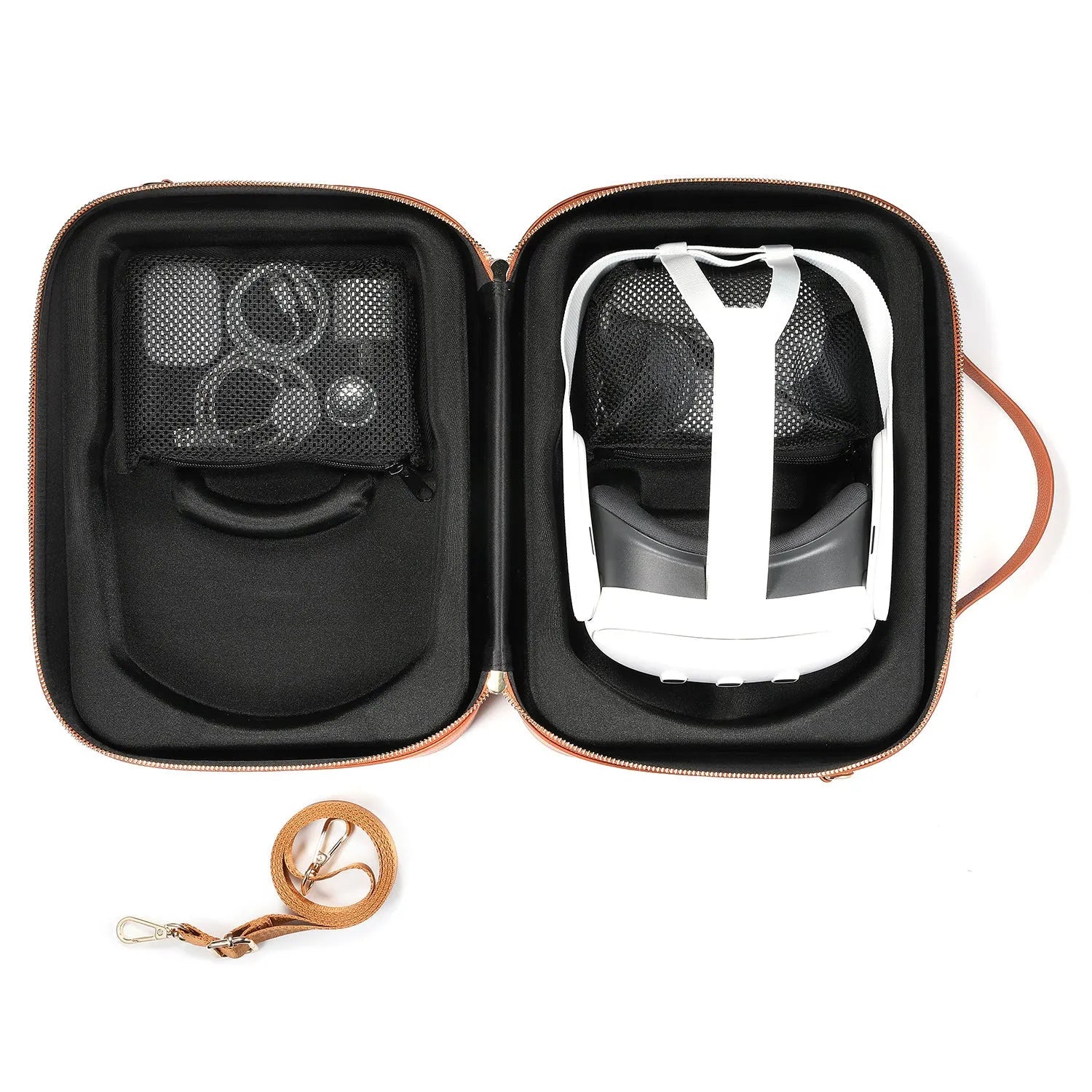 Black superfiber storage box for Apple Vision Pro MR glasses with dimensions 32.5 by 24.5 by 11.5 centimetres.