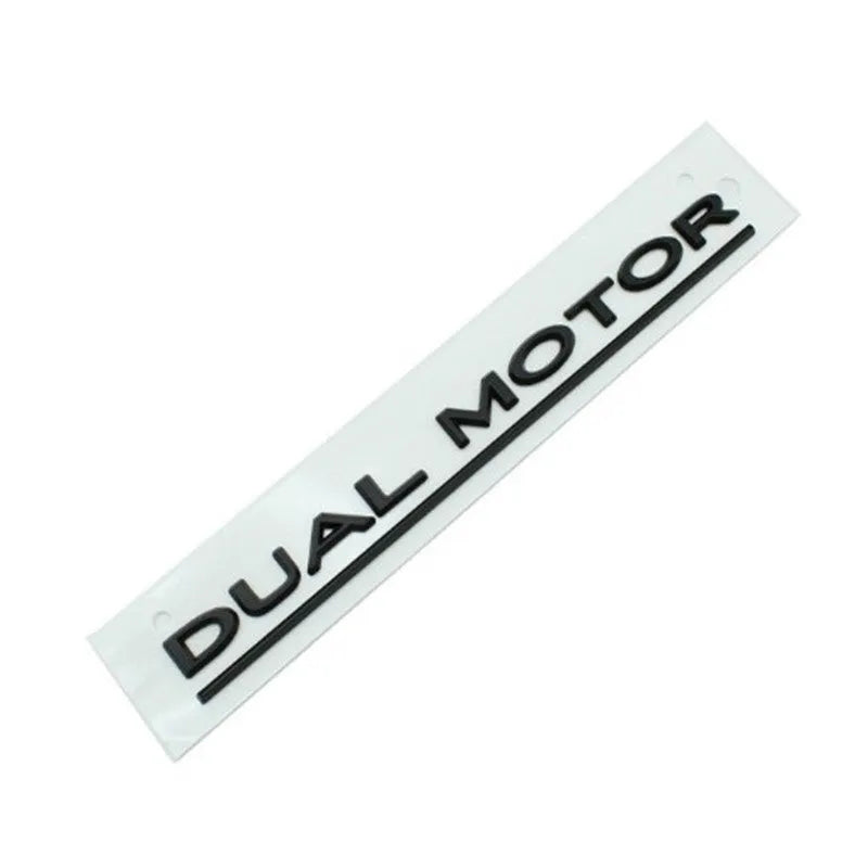 Model 3 bumper sticker with performance lettering in black and red stripe design