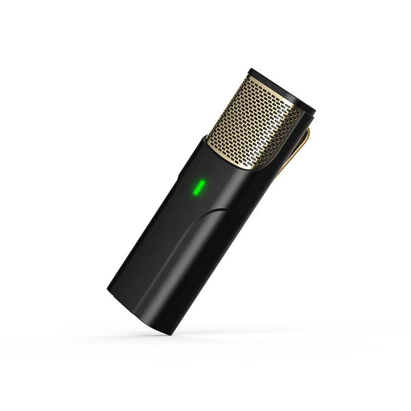 Black wireless lavalier microphone with Type-C cable for live broadcasts and video recording
