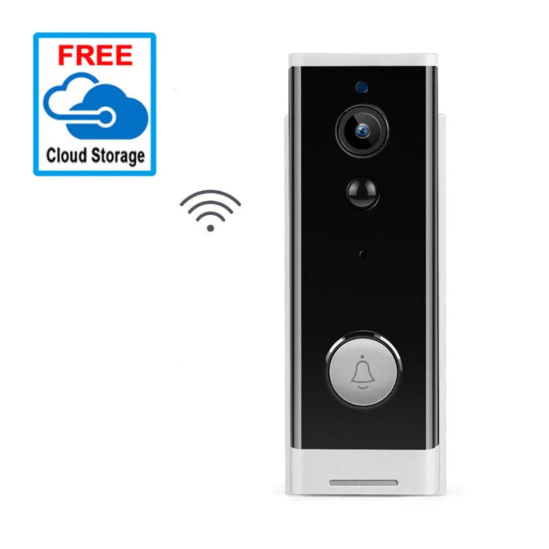 White wall-mounted wireless network security camera with 1080p HD resolution.
