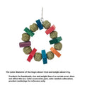 Hamster toy with applewood chew rod and decorative straw ball rings for small animal enrichment