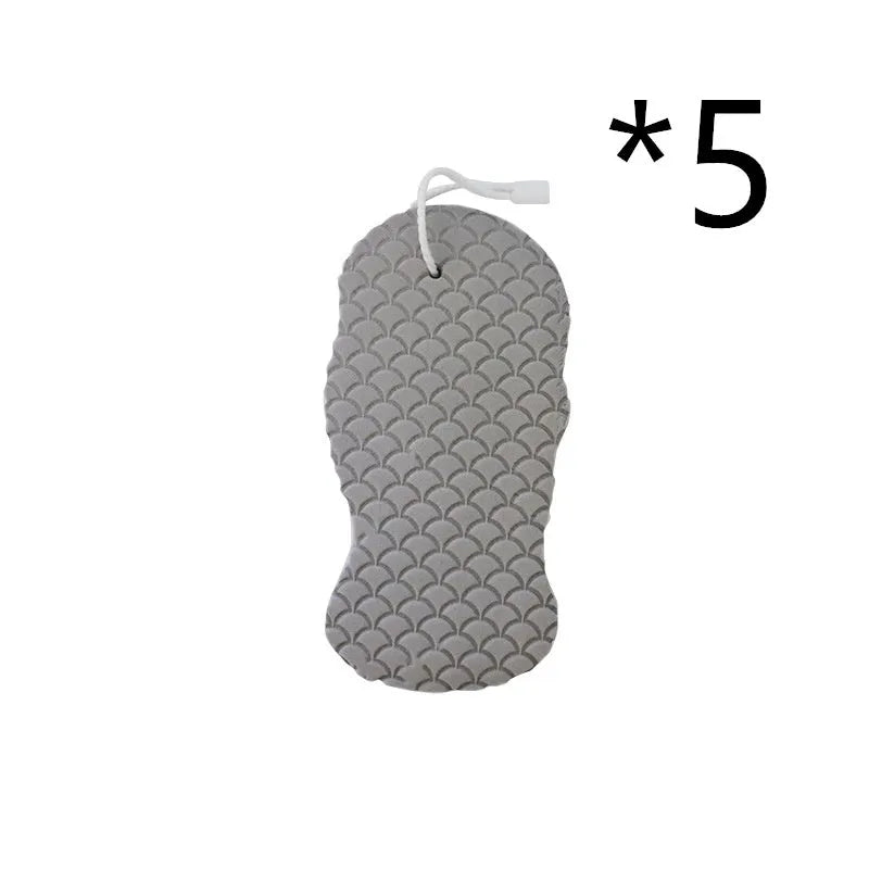 3D fish scale pattern bath sponge in white, grey, pink or light blue colours for gentle body exfoliation