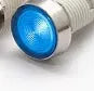 10mm stainless steel edge LED indicator light with wire and flat metal lens in multiple colours.