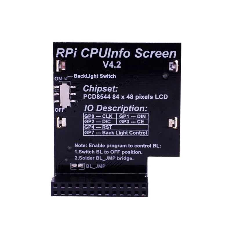 Raspberry Pi 1.6 inch LCD display screen with backlight control for CPU monitoring