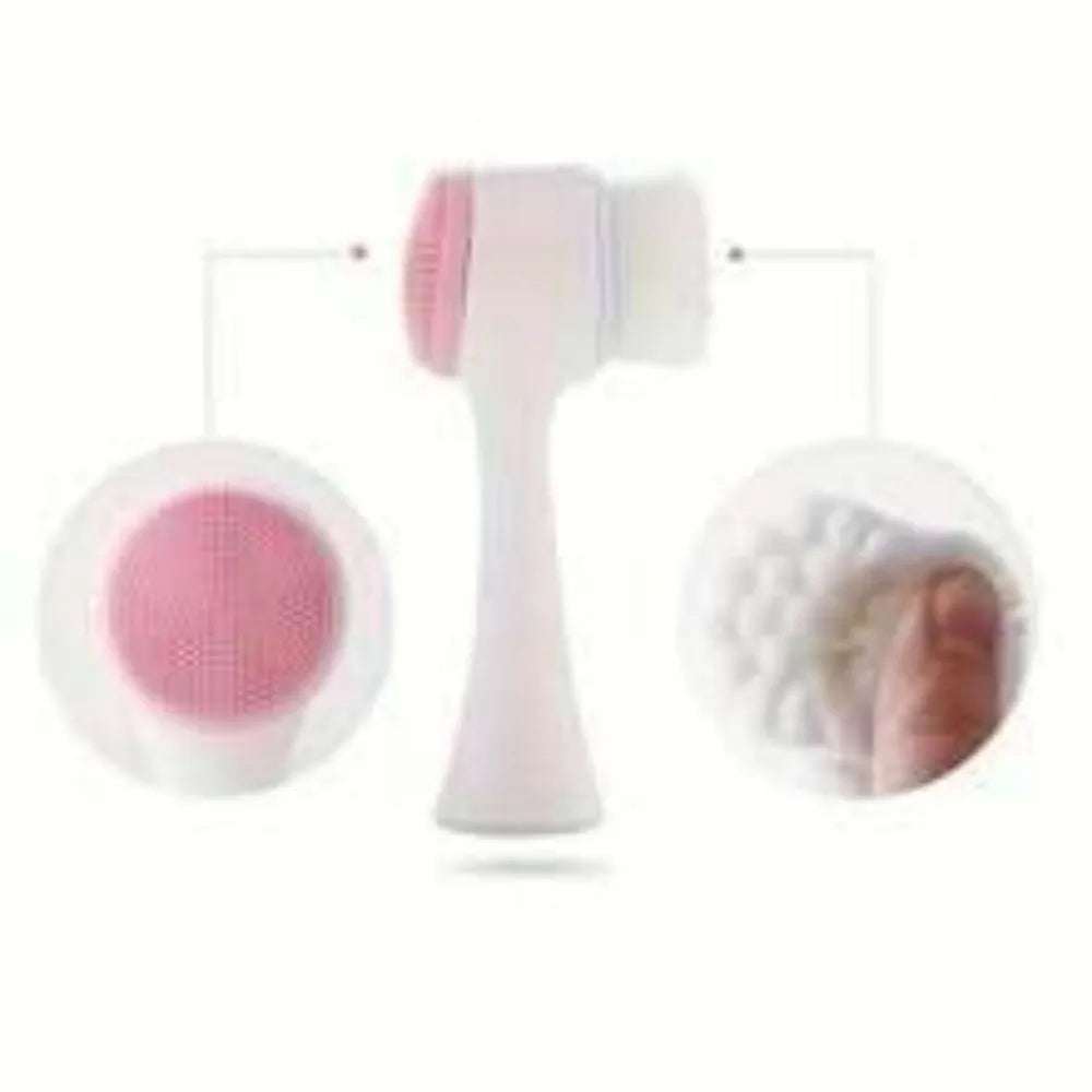 Blue nylon pet paw brush with multiple brush heads for dog and cat grooming