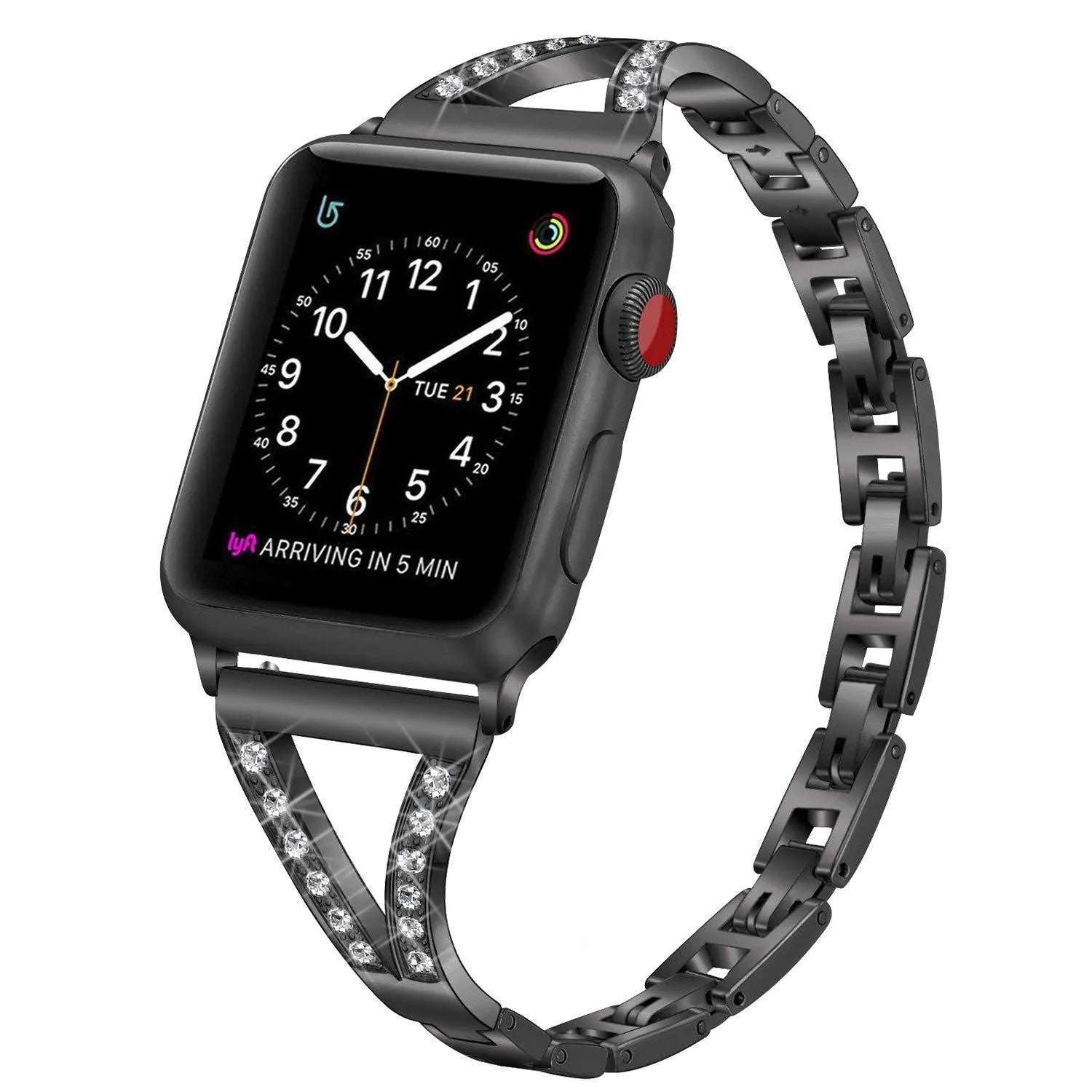 Herringbone diamond pattern zinc alloy watch strap for Apple Watch in multiple colour and size options
