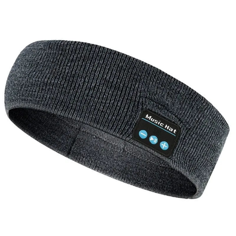 Bluetooth 5.4 sports scarf eye mask headband in black, dark grey or grey-white colours with removable washable design