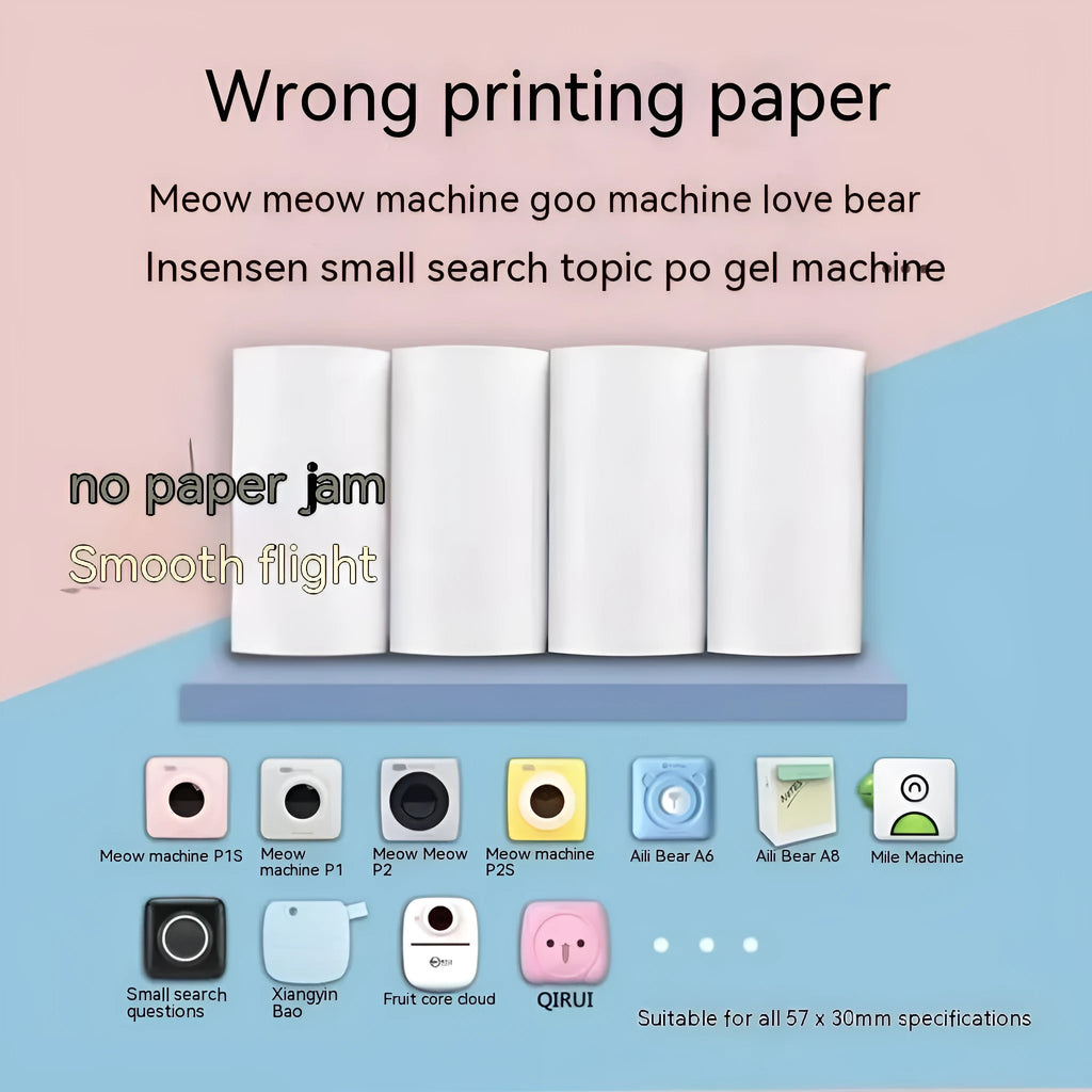 57x30mm pink and yellow blue thermal paper rolls for student wrong question printing