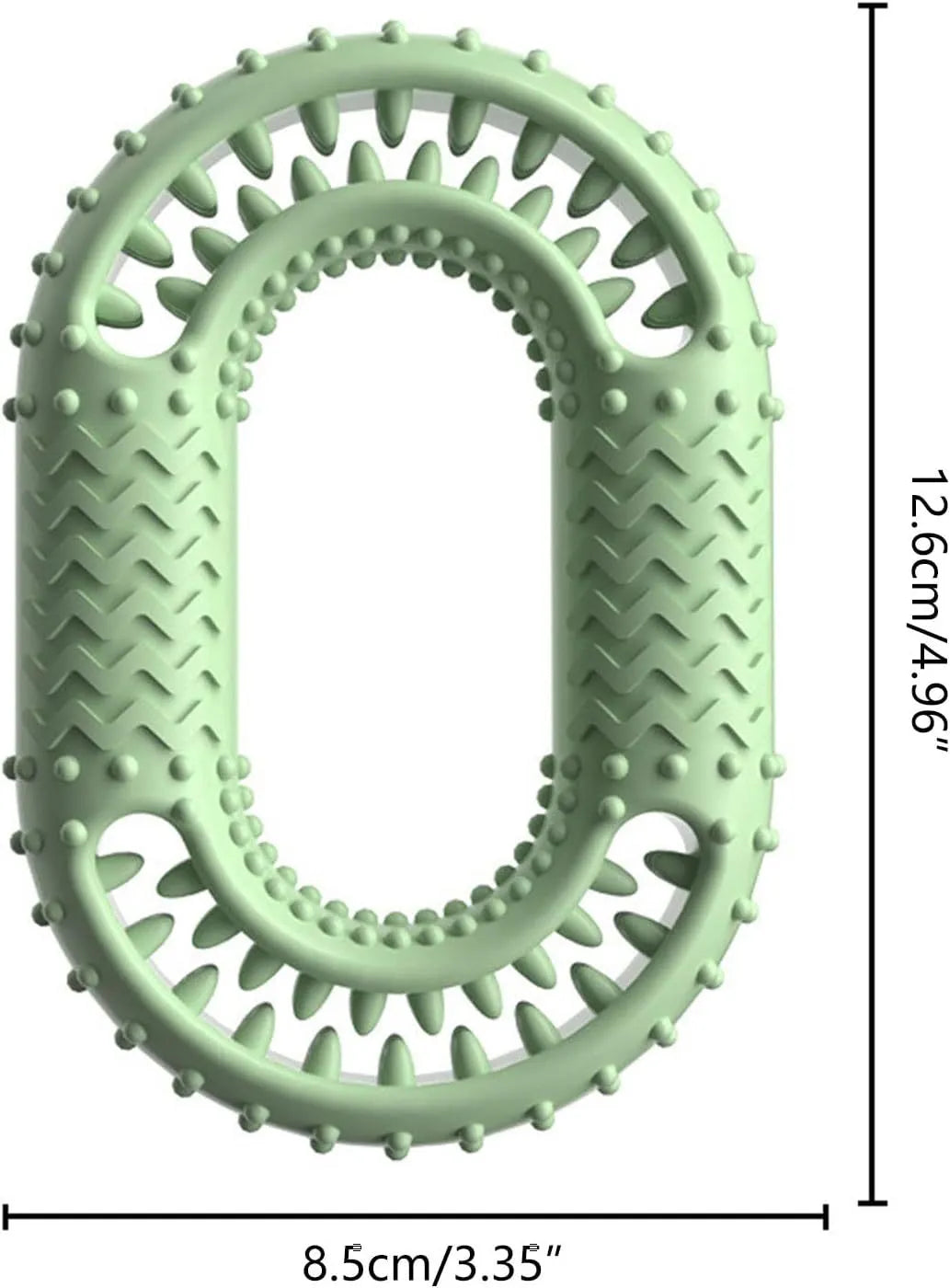 Blue O-ring shaped dog chewing toy for aggressive chewers and dental care