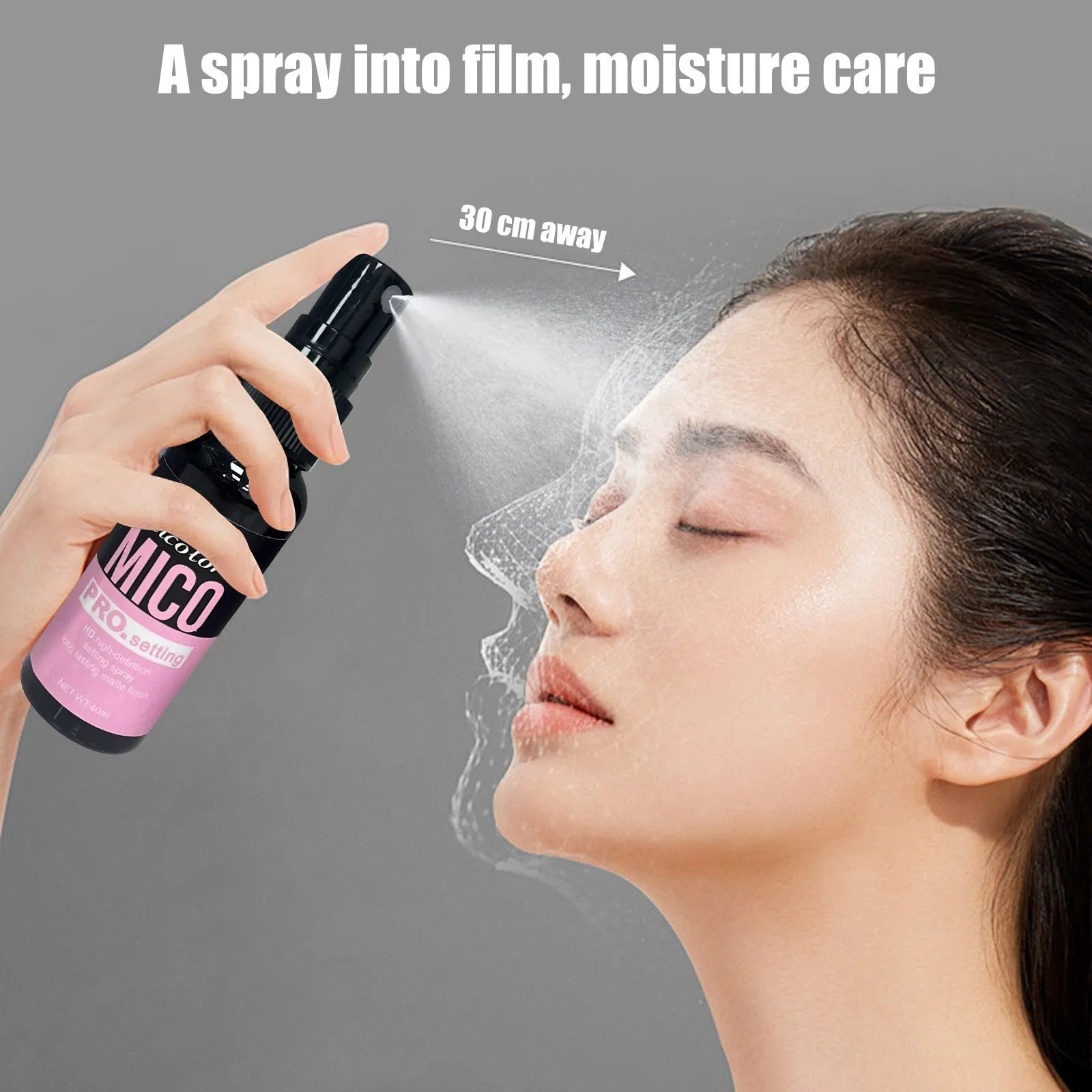 Two-in-one makeup primer and setting spray set with 45ml and 40ml bottles