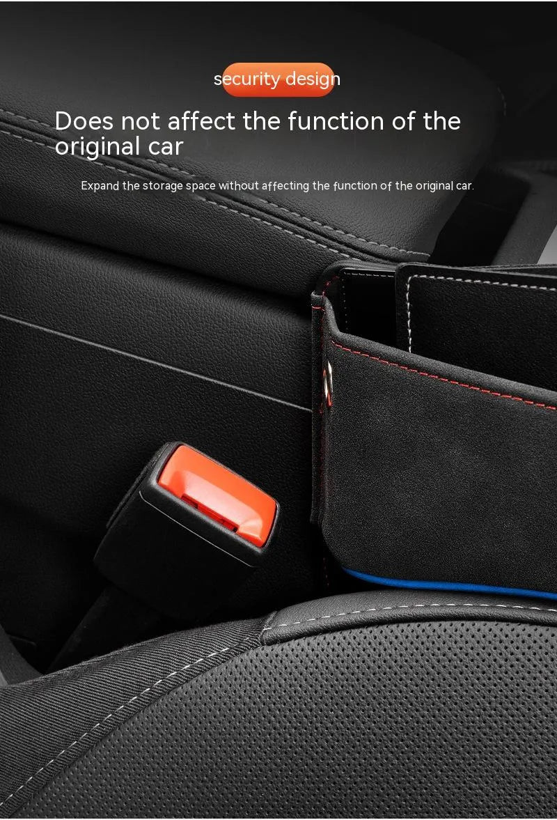 Waterproof leather car seat storage box in suede-colour matching options