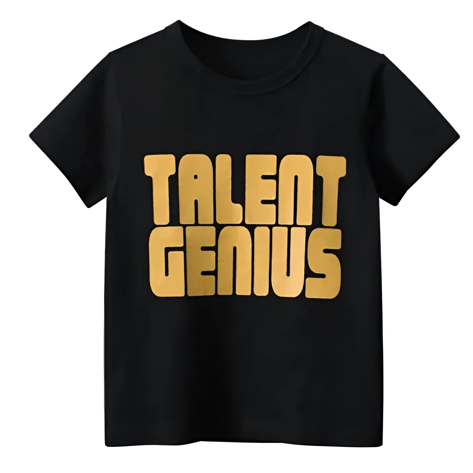 Black men's loose fit short sleeve t-shirt with a white geometric printed pattern on the front.