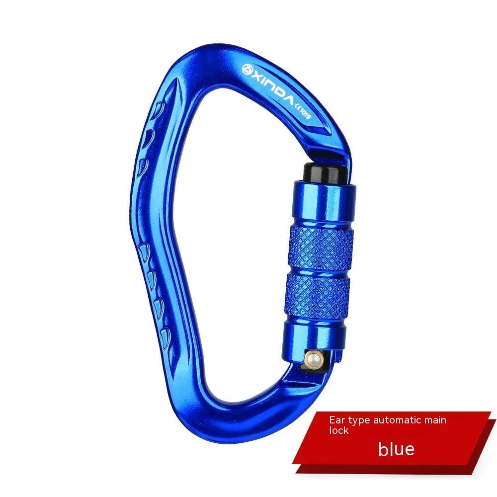 Climbing carabiner with automatic master lock in multiple colour options