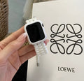 Braided black paracord smart watch strap with raw ear connector for Apple, Samsung, Huawei watches.