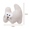 Cyan knitted plush catnip toy with bell measuring 12x11cm for cats and kittens