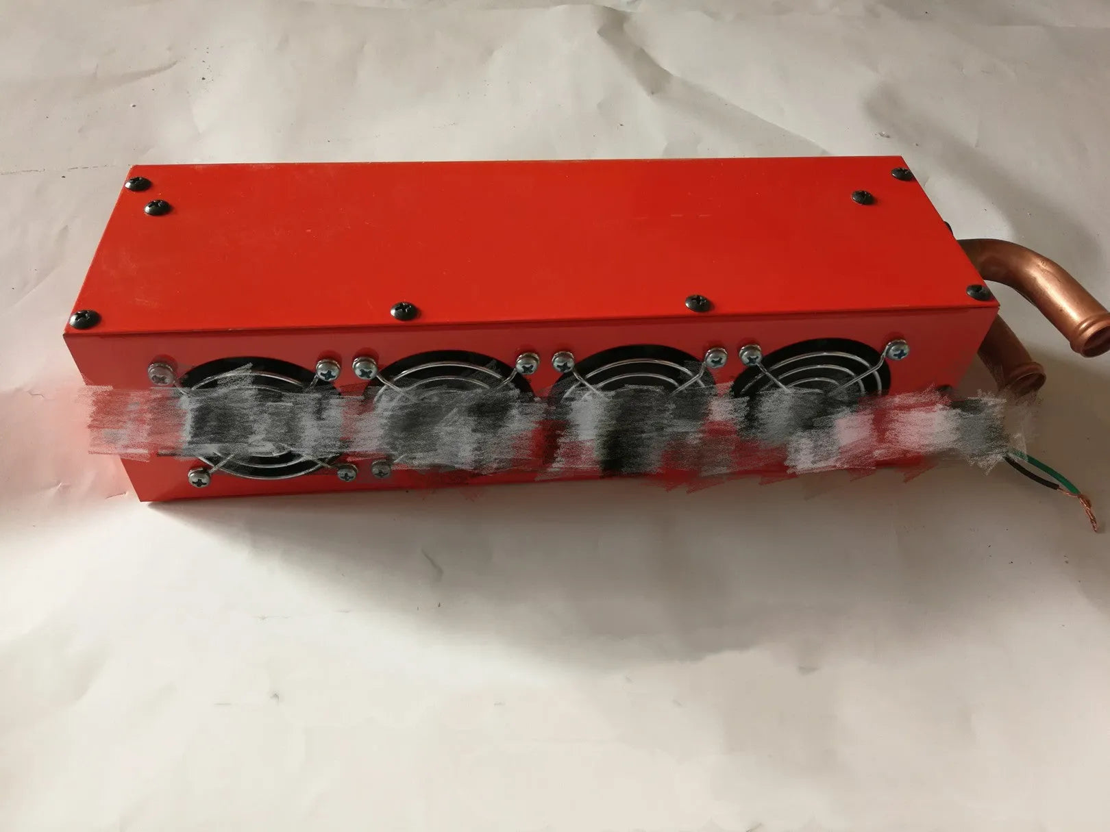 Metal auxiliary car heater with copper pipe connections for 12V 24V vehicle heating systems