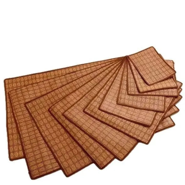 Brown rattan fibre cooling mat for dogs in various sizes for summer heat relief