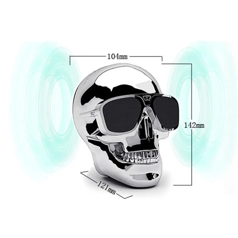 Skull design wireless Bluetooth speaker with 10-hour battery in limited edition colours