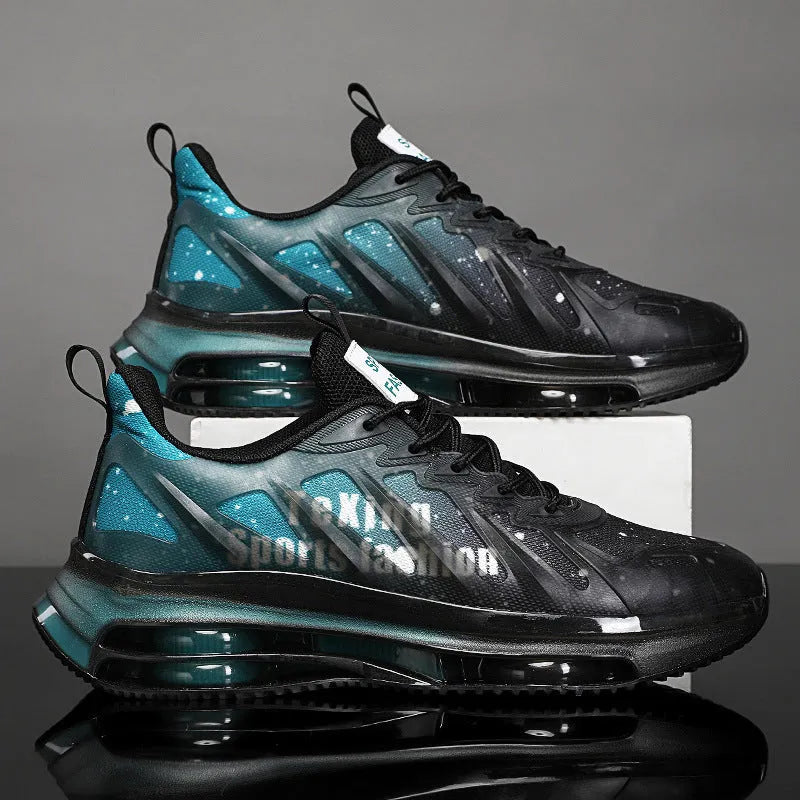 Men's platform sneakers in three colour options with mesh upper and rubber sole