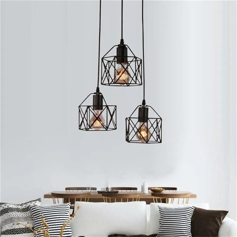 American country style decorative LED light with iron shade for home interior lighting
