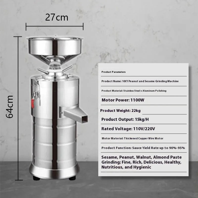 ZX-100Y stainless steel electric sesame paste grinding machine with 100mm wheel
