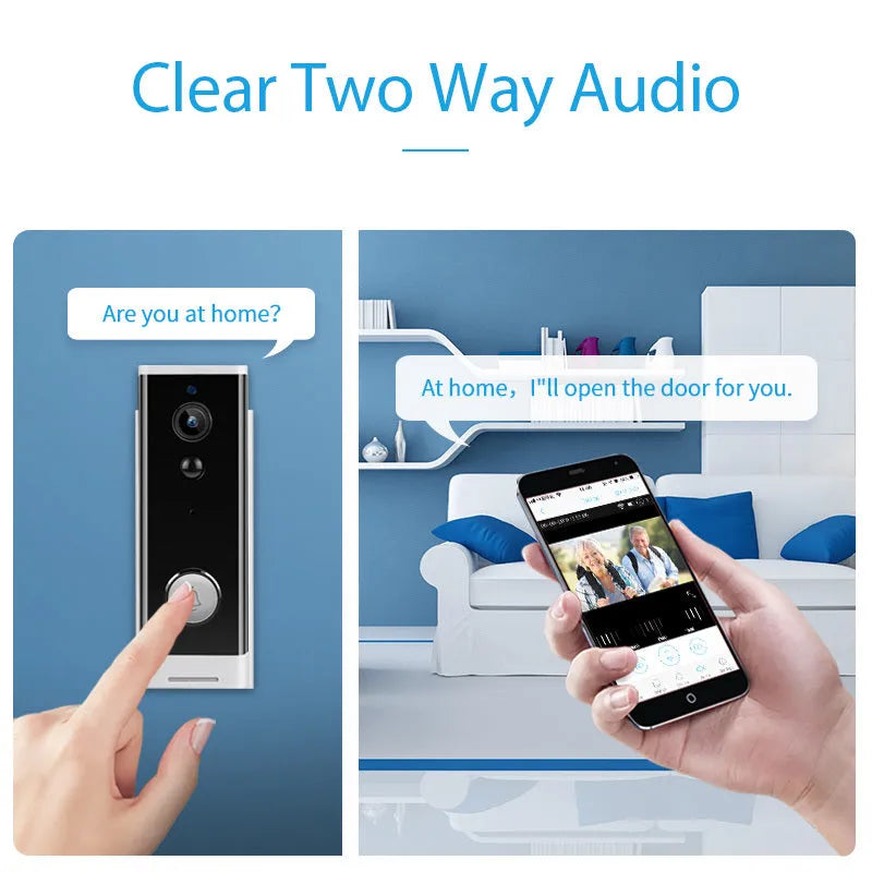 White wall-mounted wireless network security camera with 1080p HD resolution.