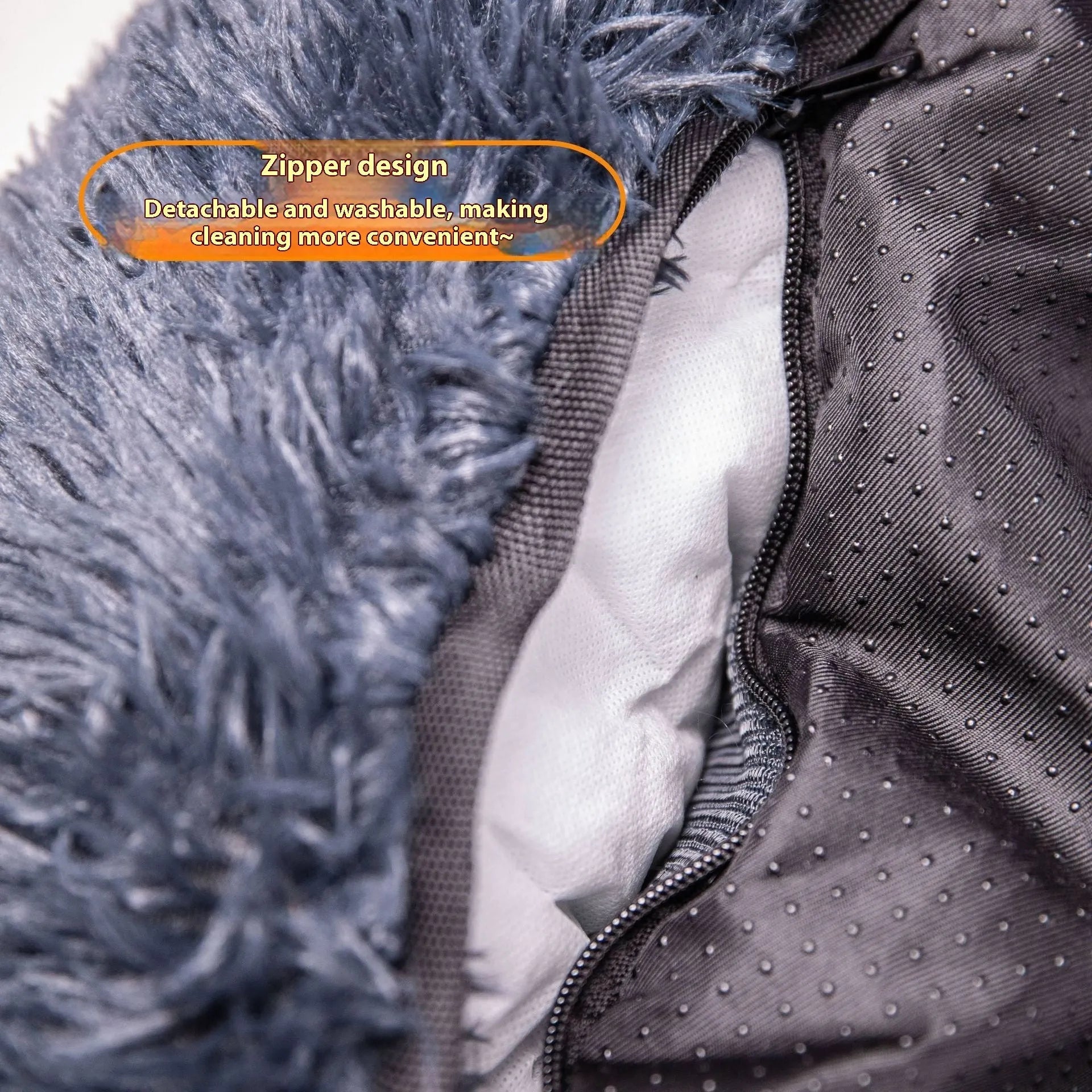 Winter thermal vehicle pet mat on car seat in beige colour with fleece lining